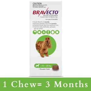 Bravecto 10-20kg 1 Tab GREEN