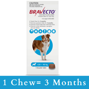 Bravecto 20-40kg 1 Tab BLUE