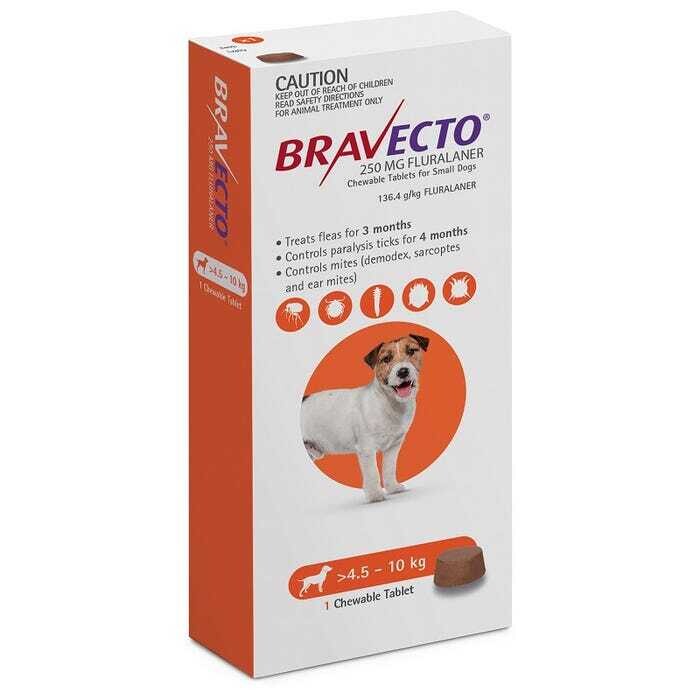 Bravecto 4.5-10kg 1 Tab ORANGE