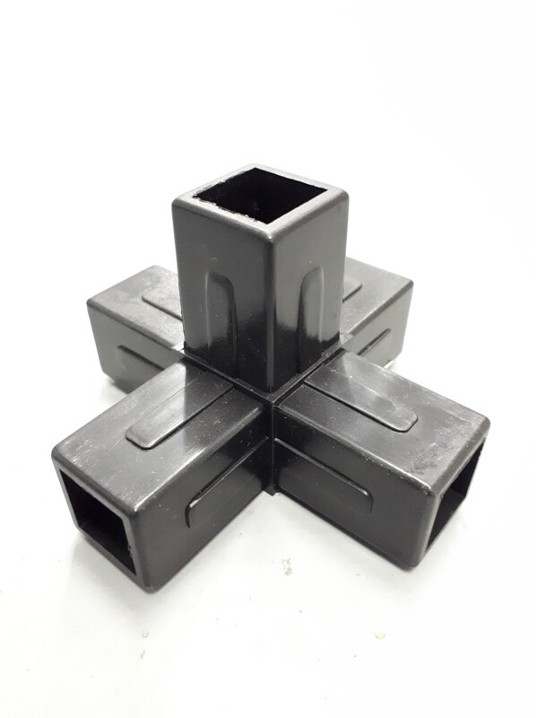 ALUM SQUARE TUBE 25mm 5-way Black