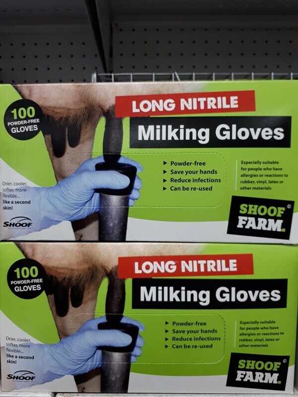 Milking Gloves Nitrile Long Large 100