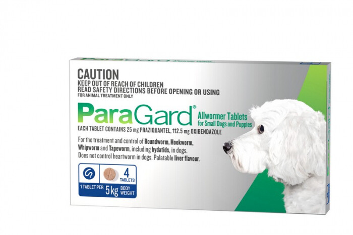 ParaGard Small Dogs and Puppies 5kg x 4 Tablets