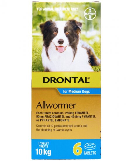 Drontal Allwormer MEDIUM dogs 6 tbs