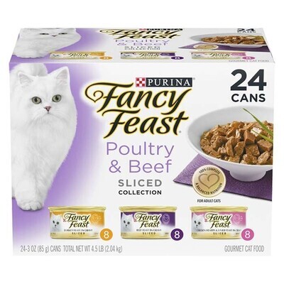 Fancy Feast Poultry &amp; Beef Sliced 3 x 8 Cans