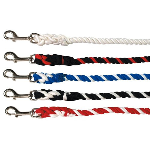 POLY COTTON LEAD ROPE 7&#39; (2.13M) w/Sm Snap Blue/Wh