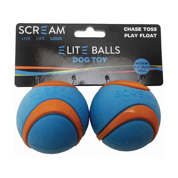Scream ELITE BALL Loud Blue &amp; Orange 2pk - Medium 6.5cm