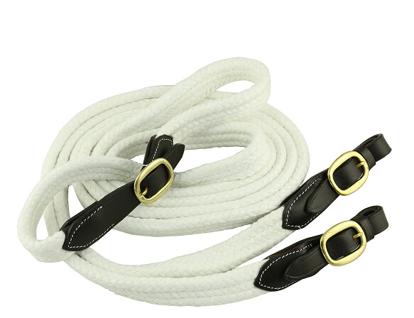 Reins Red Centre Cotton with Brass Fittings