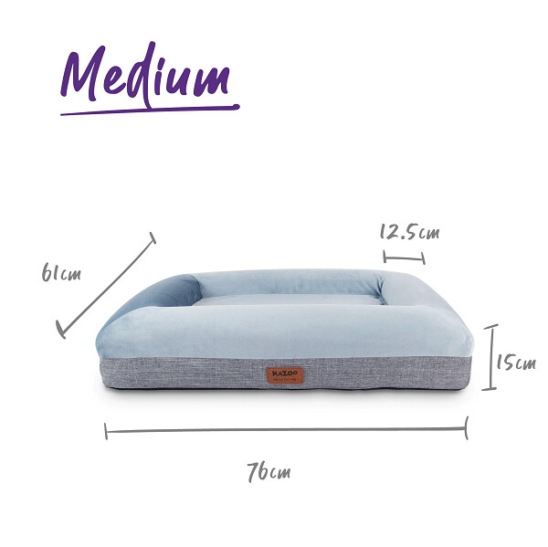 KAZOO Wombat Bed - Sky Blue Medium 76 x 61 x 15cm