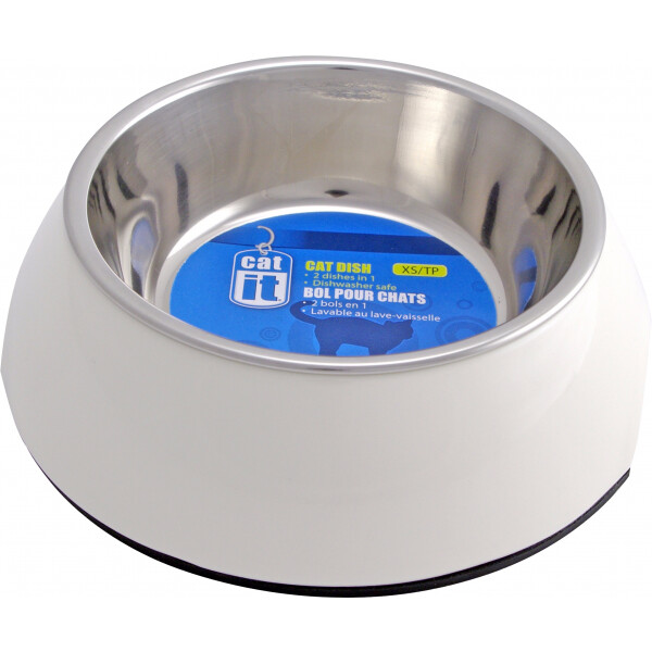 Catit 2 in 1 Style Durable Cat Bowl White XSmall 160ml