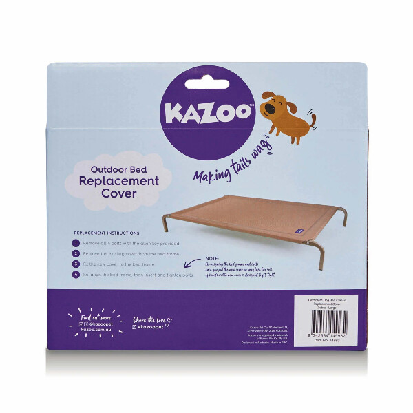 Kazoo Everyday Outdoor Bed Replacement Cover L 1100 x 800mm Black / White