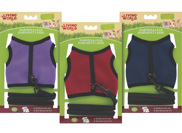 Living World Small Animal Fabric Harness and Lead Set Large Assorted