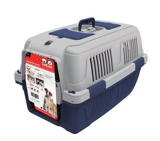 FurKidz Deluxe Animal Carrier Dark Blue/Beige 57x37x35cm