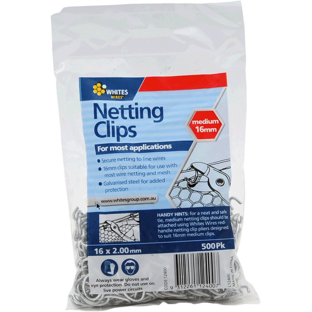 Netting Clips 16mmx2mm Pk 500