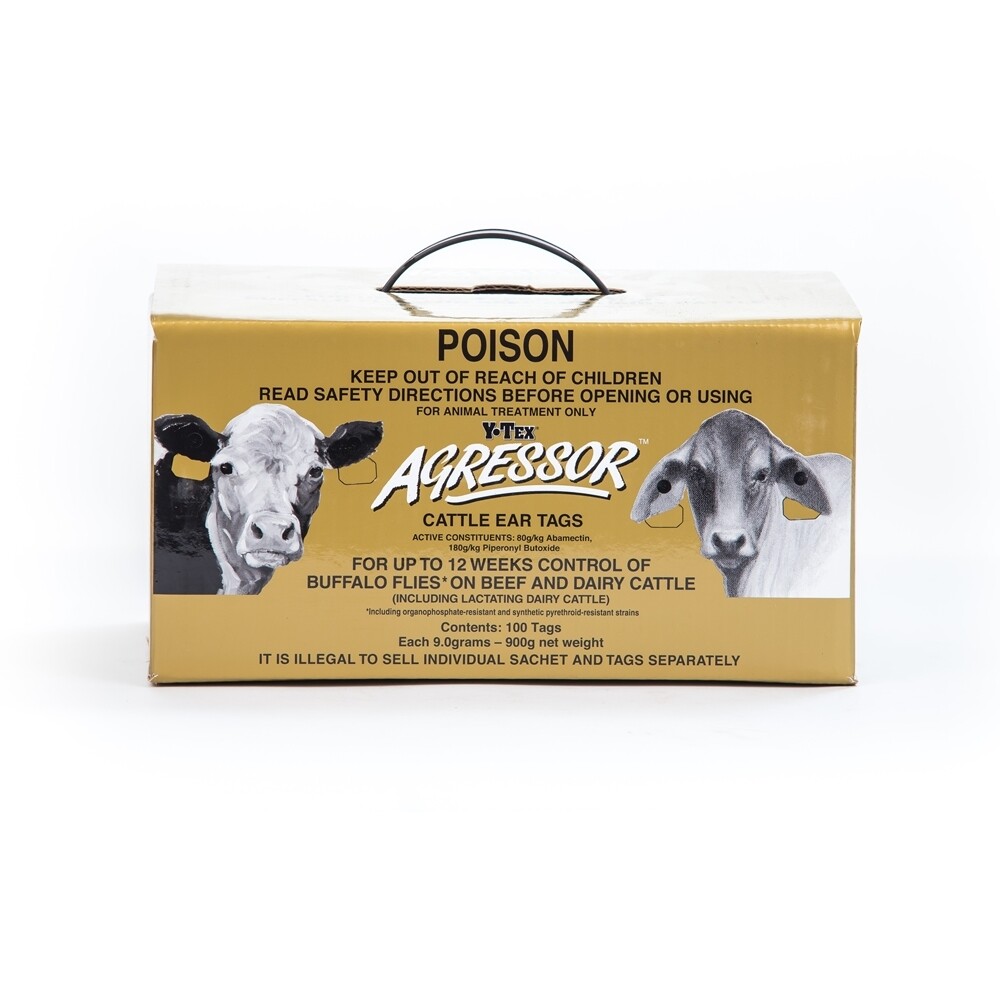 Agressor Ear Tags (100) - 2 Tag/Head