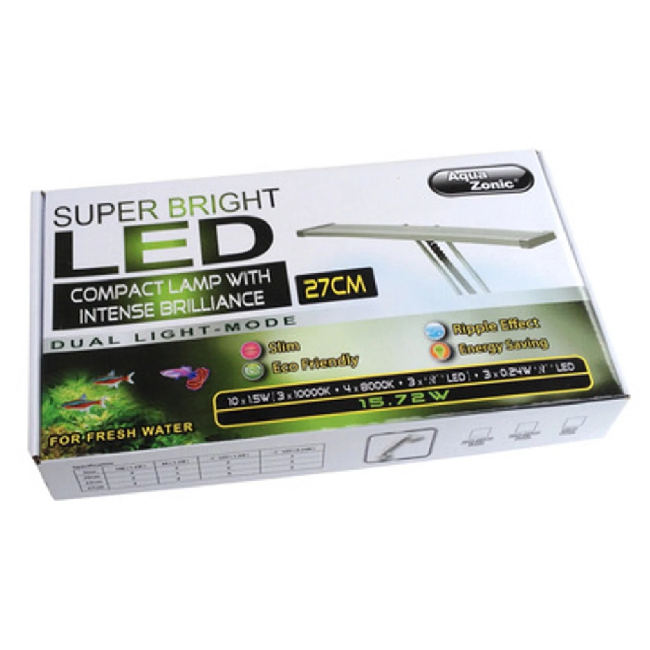 Aqua Zonic Super Bright LED Clamp Lamp Freshwater 27cm 15.72W