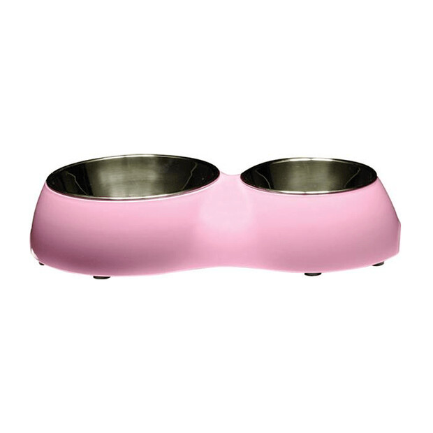 Catit 2 in 1 Style Durable Double Cat Diner Pink 160ml/350ml