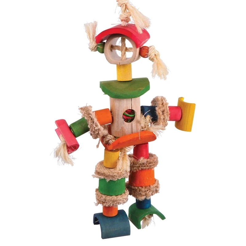 Kazoo Bird Toy Man W/ Sisal Rope &amp; Chips M 220 x 152mm