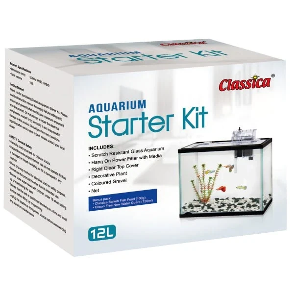 Classica Aquarium Starter Kit Small 12 litre (30 x 24 x 16)
