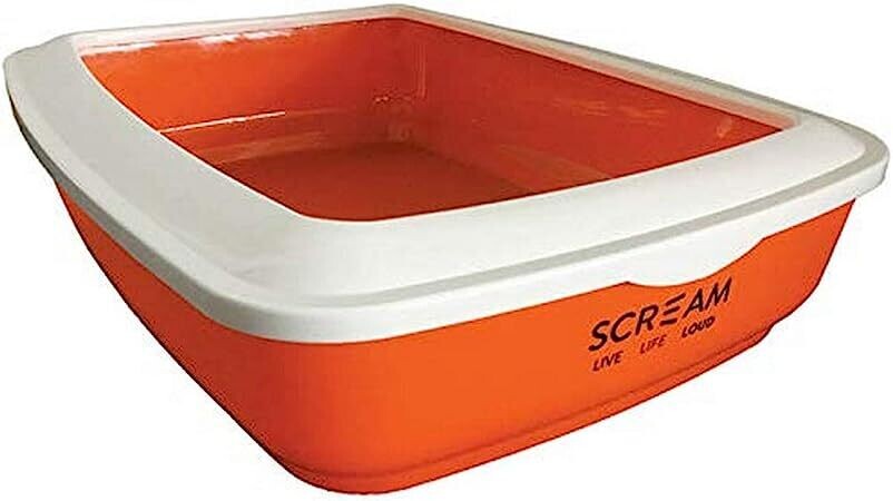 Scream RECTANGLE LITTER TRAY Loud Orange 50x35x14cm