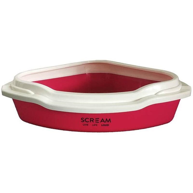 Scream CORNER LITTER TRAY Loud Pink 55x43x17cm