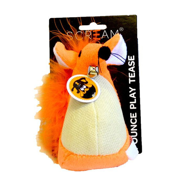 Scream FATTY MOUSE CAT TOY Loud Orange 13cm