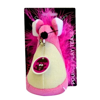 Scream FATTY MOUSE CAT TOY Loud Pink 13cm