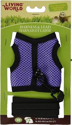 Living World Small Animal Fabric Harness and Lead Set Medium Assorted