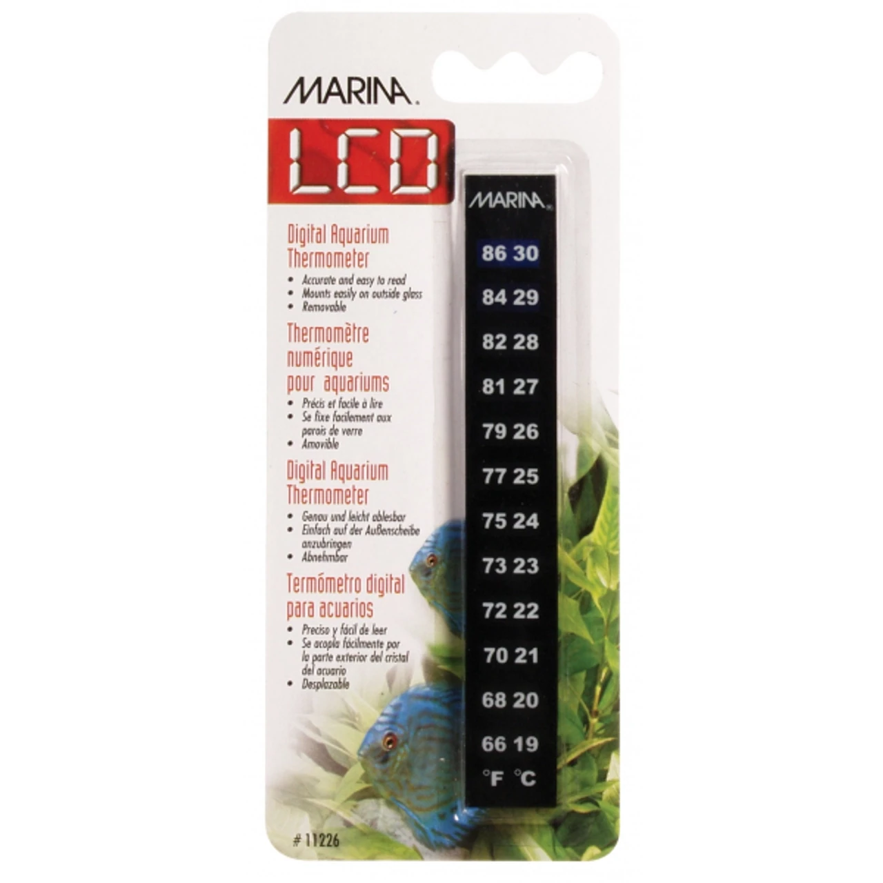 Marina Thermometer LCD 10cm Vertical 19-30 degrees
