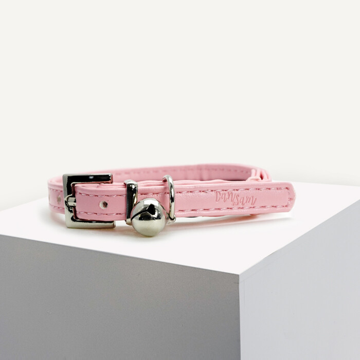 D&amp;S Blush Vegan Leather Cat Collar Small