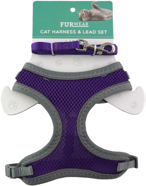Furwear Cat Harness &amp; Lead Purple Small