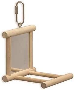 Kazoo Mirror W/Perch Wooden M Natural