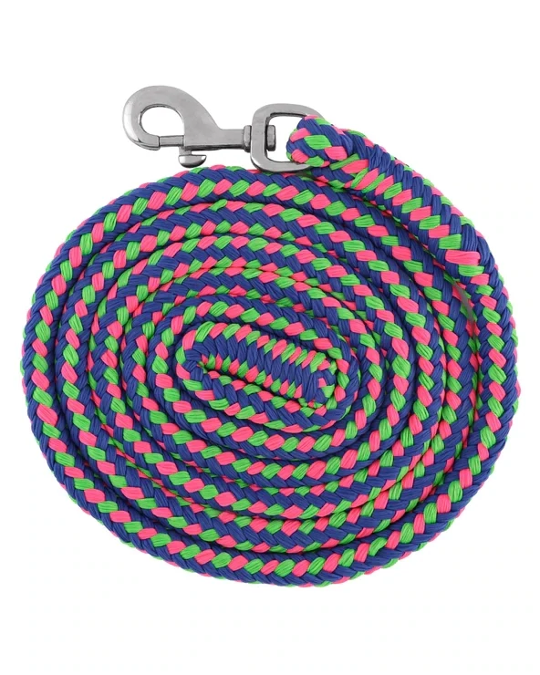 Polyester Lead Rope Blue/Green/Pink 8&#39;
