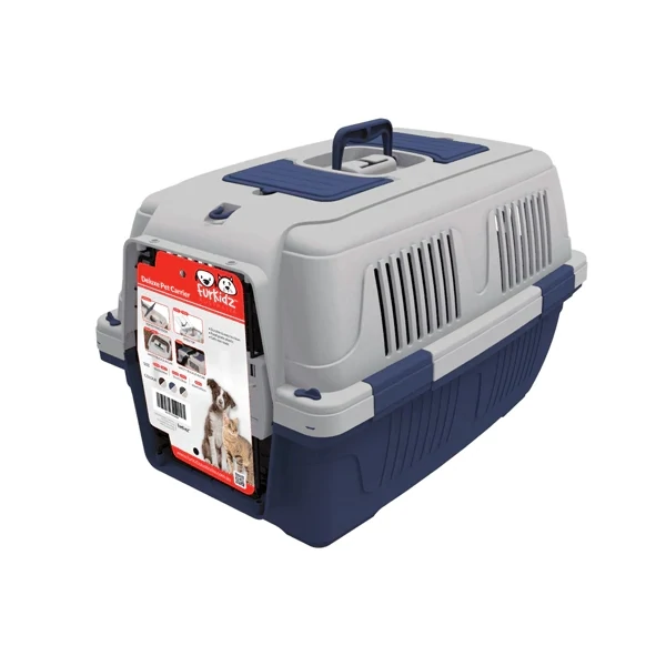 FurKidz Deluxe Animal Carrier Dark Blue/Beige 63x41x40cm