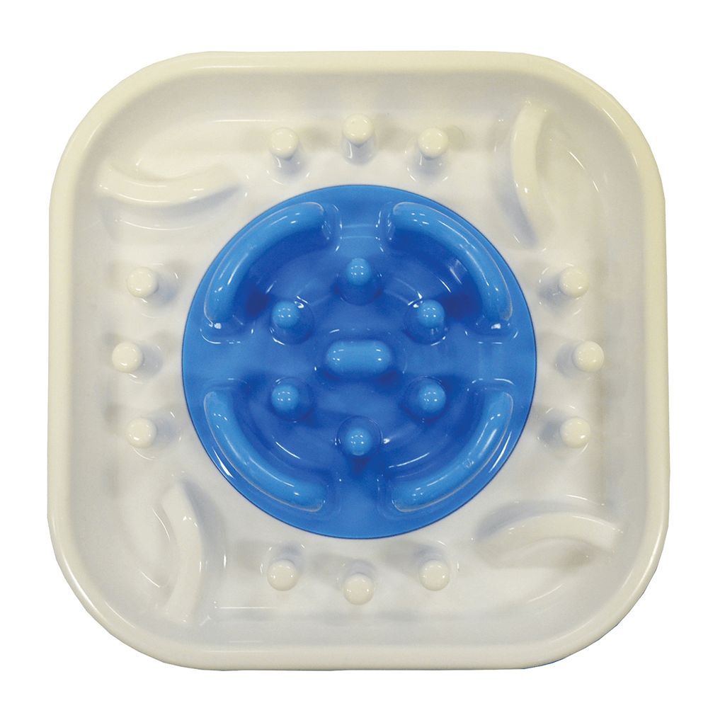 Scream SLOW FEED INTERACTIVE DOG BOWL Loud Blue 28x28x7cm