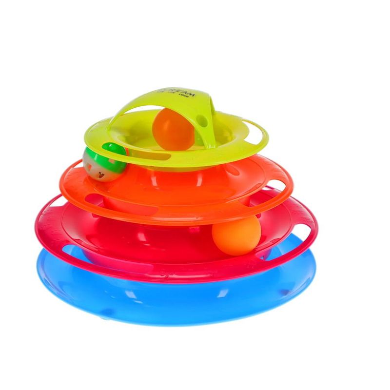 Scream TRIPLE LAYER ORB TOWER CAT TOY WITH TOP ARCH Multicolour 25x25x16.5cm