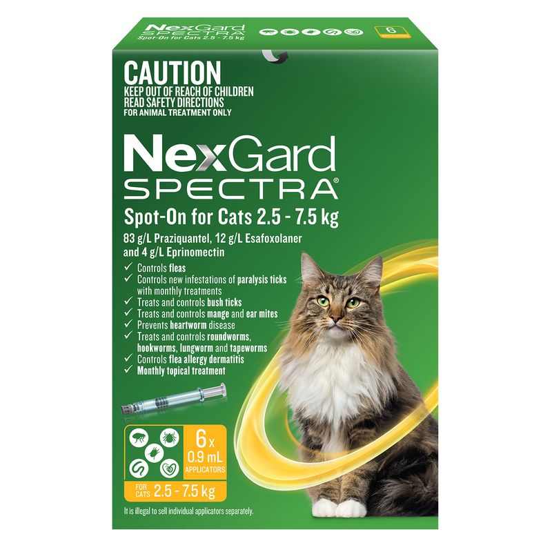 Nexgard Spectra Cat 2.5 - 7.5kg 6pk