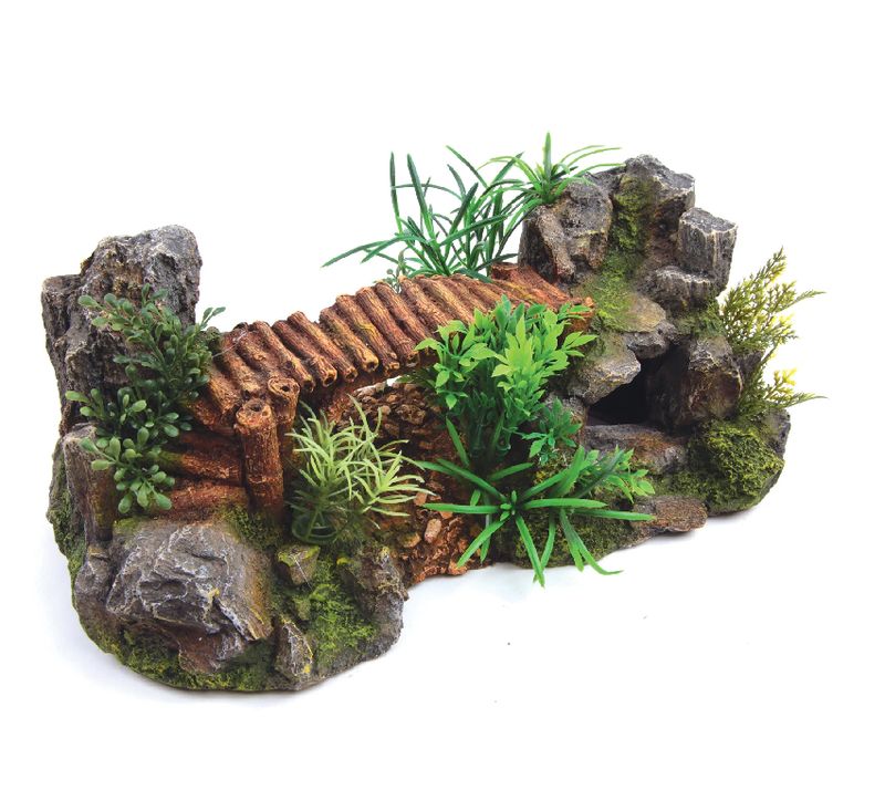 Kazoo Bamboo Bridge W/Plants L 313W x 127H x 170D mm