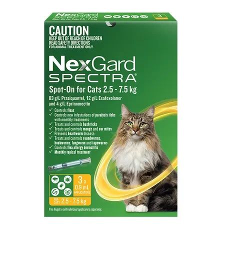 Nexgard Spectra Cat 2.5 - 7.5kg 3Pk
