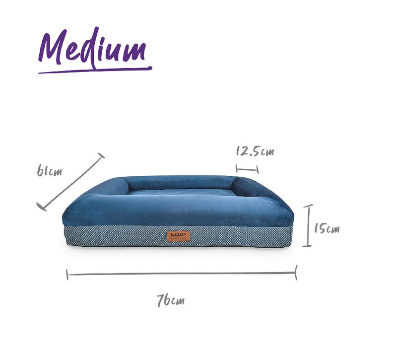 KAZOO Wombat Bed - Midnight Blue Medium 76 x 61 x 15cm