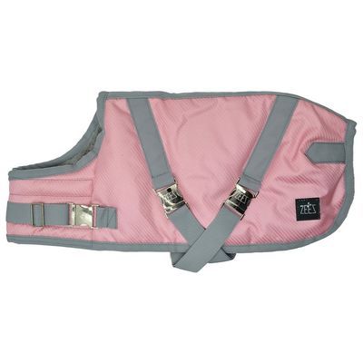 ZEEZ SUPREME DOG COAT Size 14 (36cm) Flamingo Pink/ Grey