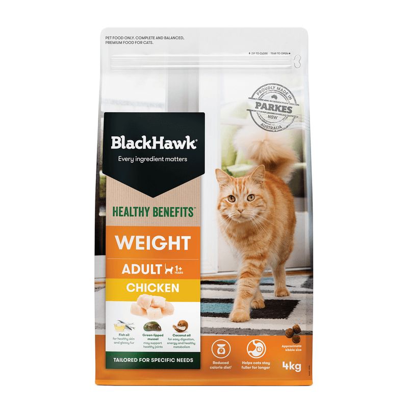 Black Hawk Healthy Benefits Weight Cat Food Chicken 4kg