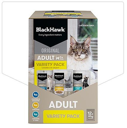BLACK HAWK CAT VARIETY PACK IN GRAVY 85GX12
