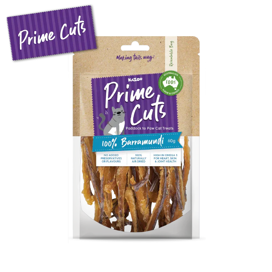 Kazoo Prime Cuts Cats Barramundi 60g 13.5 x 20 x 4cm