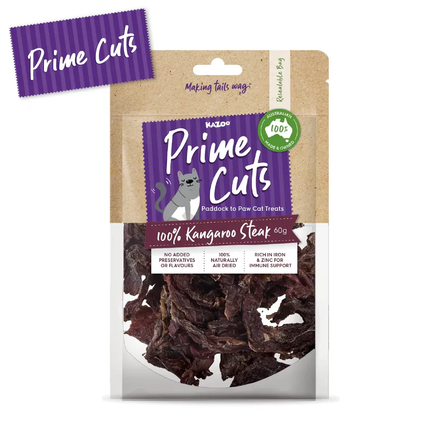 Kazoo Prime Cuts Cats Kangaroo Steak 60g 13.5 x 20 x 4cm