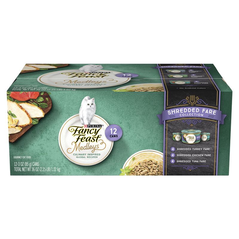 FANCY FEAST MEDLEYS SHREDDED FARE COLLECTION 12X85G
