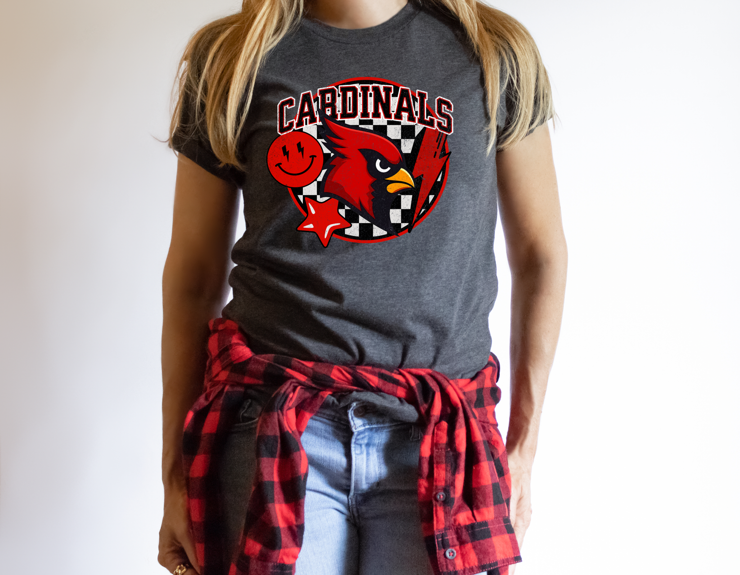 Retro Checkered Cardinal