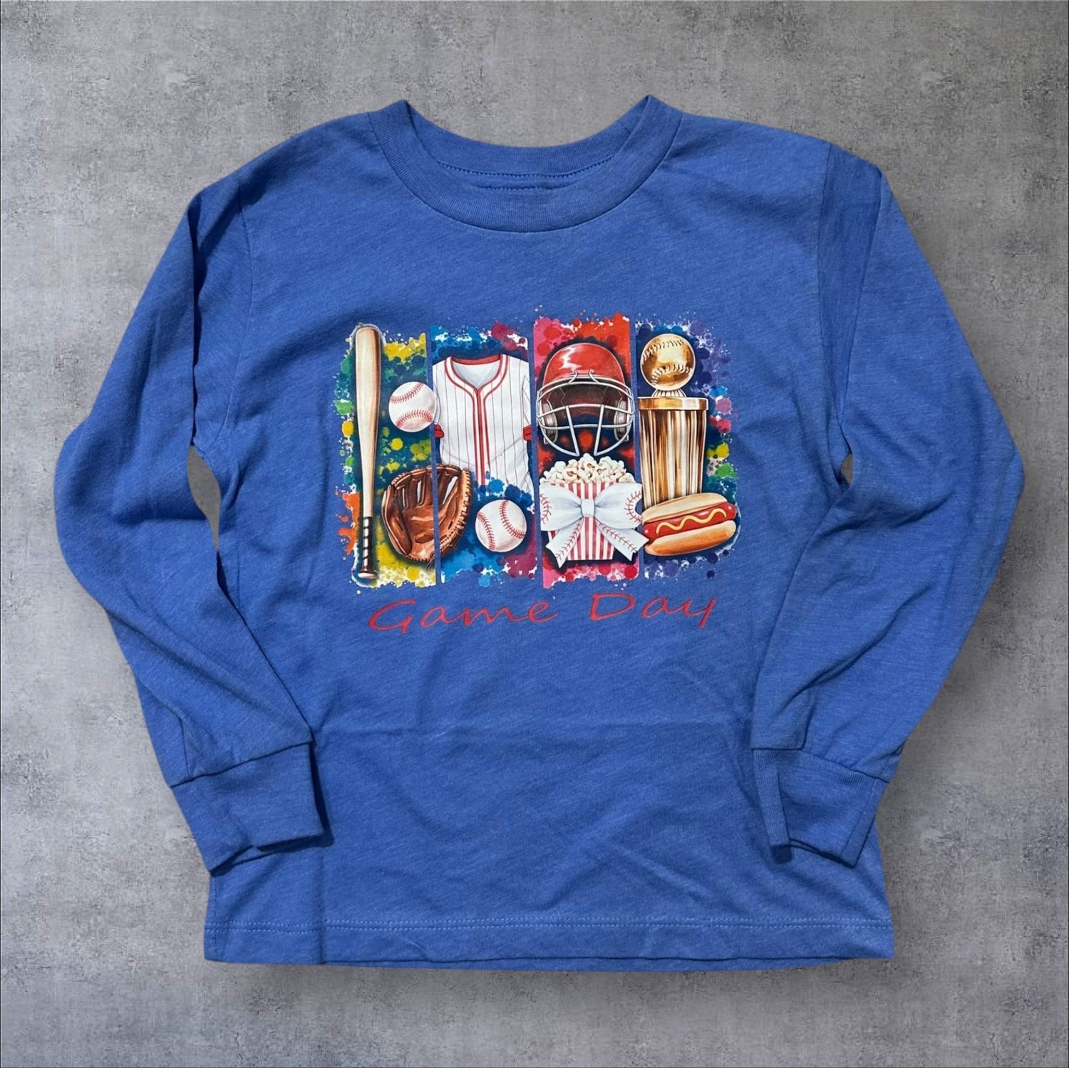 Baseball Game Day Toddler Long Sleeve Tee (4T)
