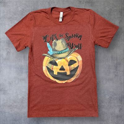 Let&#39;s get Spooky Y&#39;all Cowboy Pumpkin Softstyle Adult T-Shirt