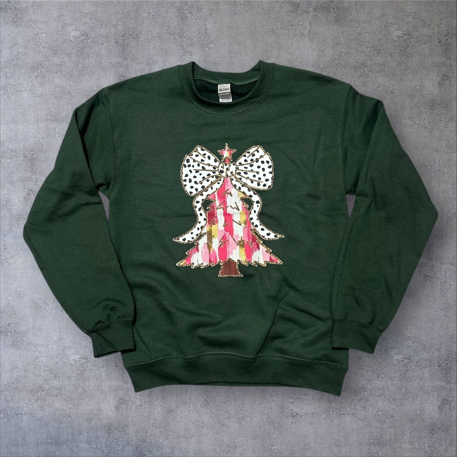 Fun Christmas Tree Crewneck Sweatshirt (Adult Small)