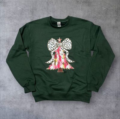 Fun Christmas Tree Crewneck Sweatshirt (Adult Small)